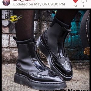 Dr. Martens Jemison Brogued Leather Platform Boot